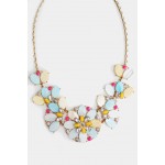 ‘Bungalow Bouquet’ Pastel Shell Flower Statement Necklace